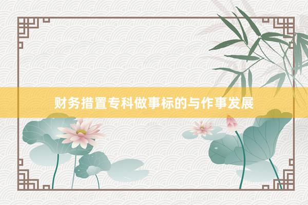 财务措置专科做事标的与作事发展